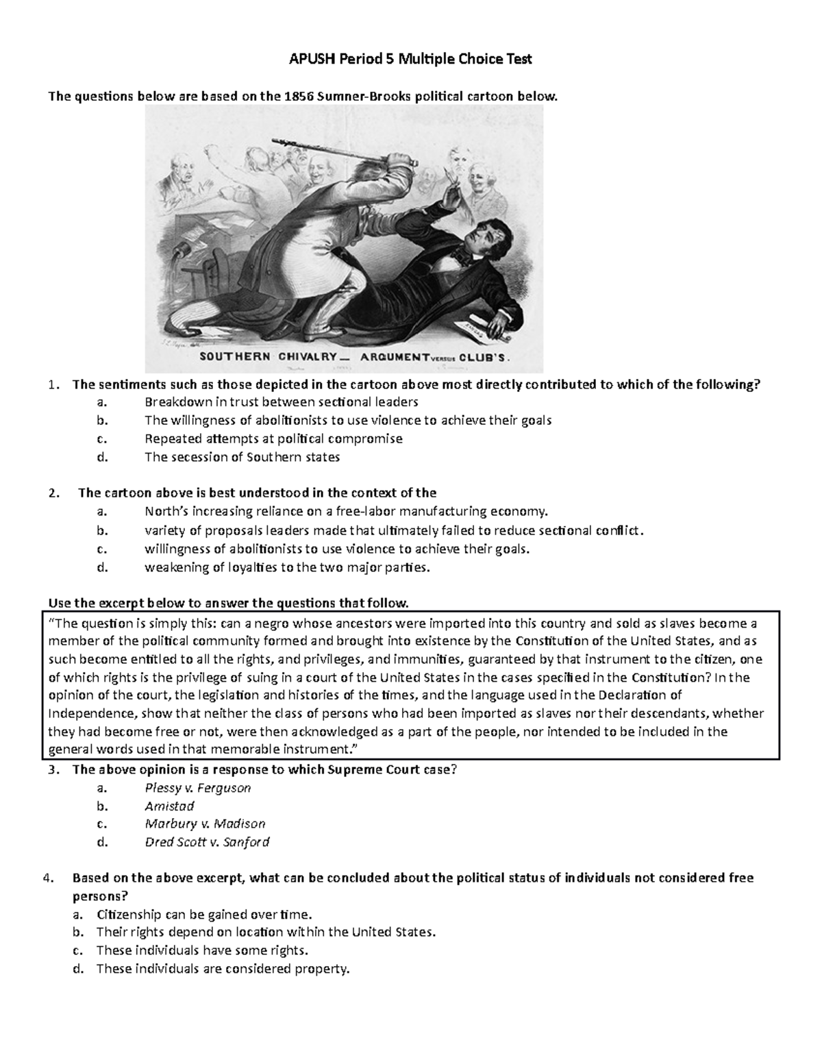 Apush Period 5 Multiple Choice Test - APUSH Period 5 Multiple Choice ...