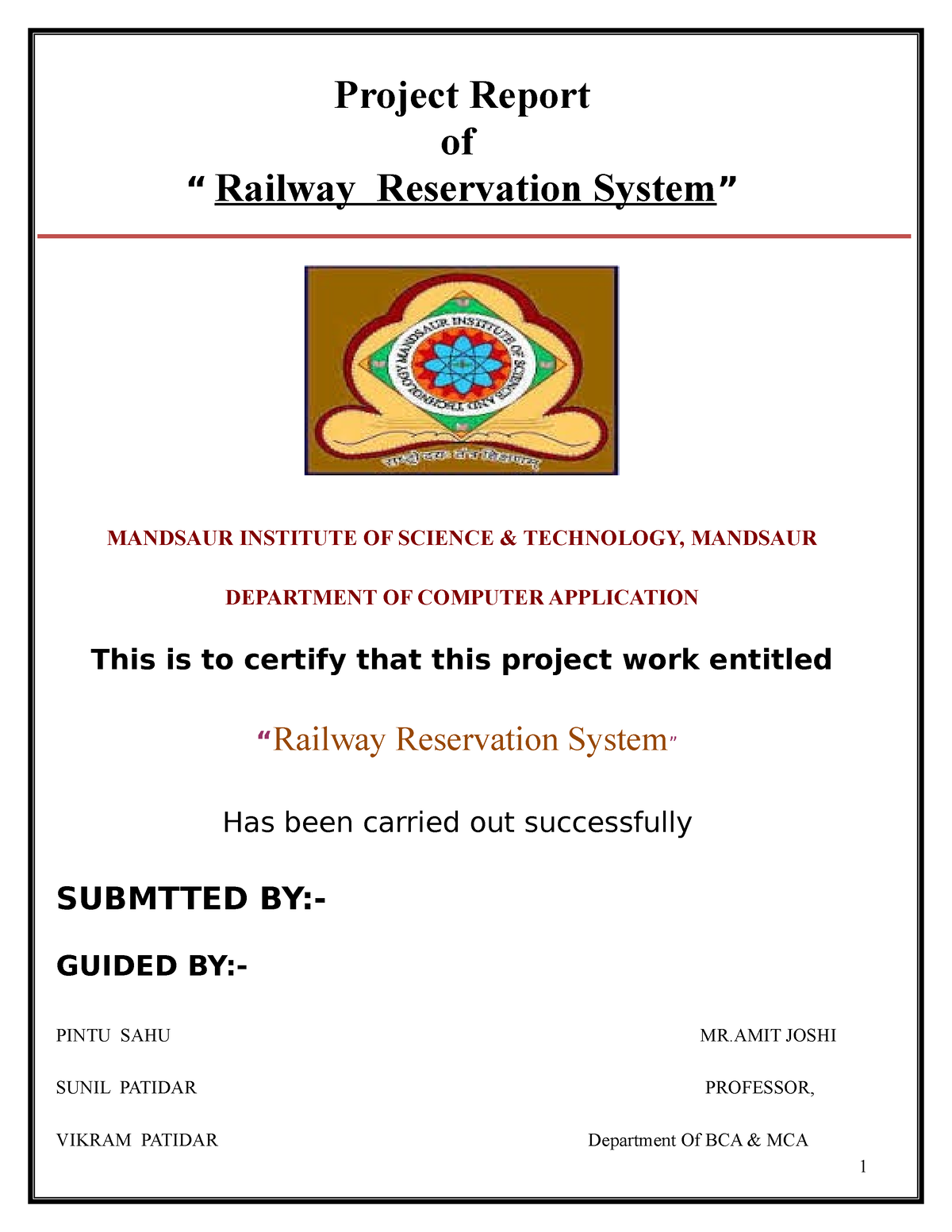 railway reservation system research paper