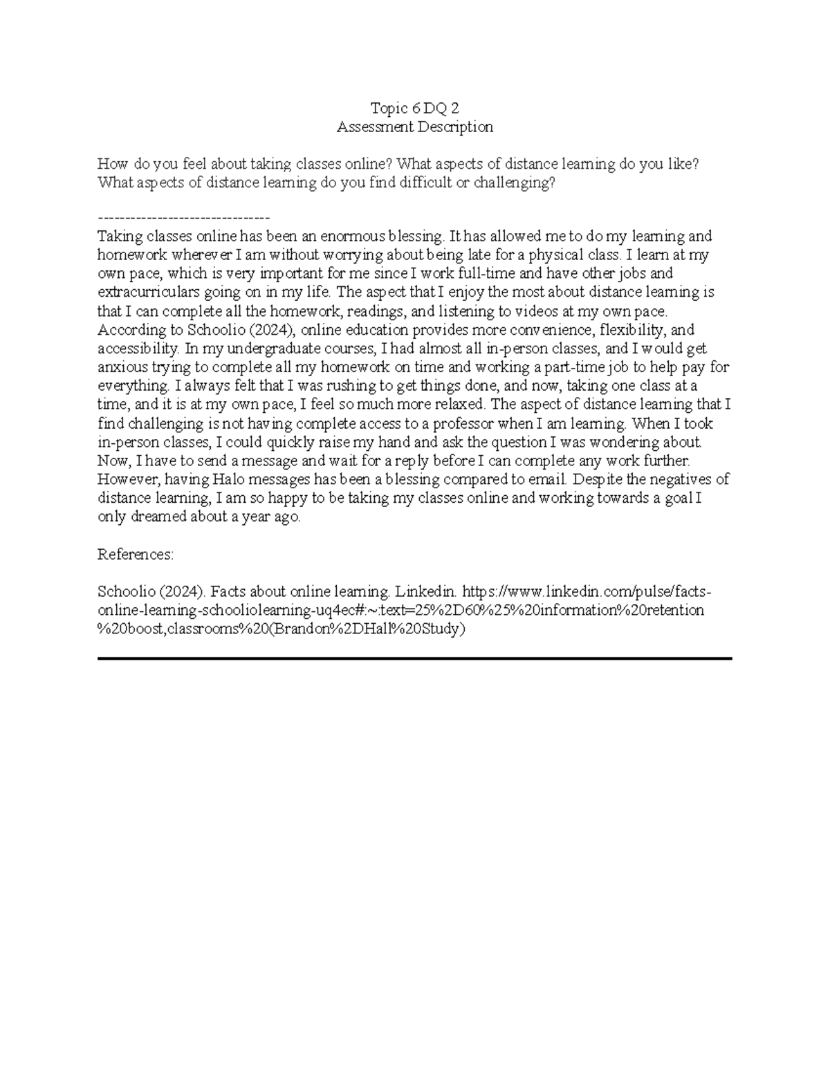 SPD 501 Topic 6 DQ 2 - week 6 discussion question post 2 - Topic 6 DQ 2 ...