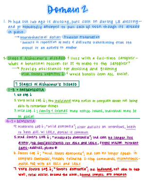 D2 SG - Domain 2 notes - ' 6 MA 6 agEM 1 . Pt had OVA lwk ago is ...