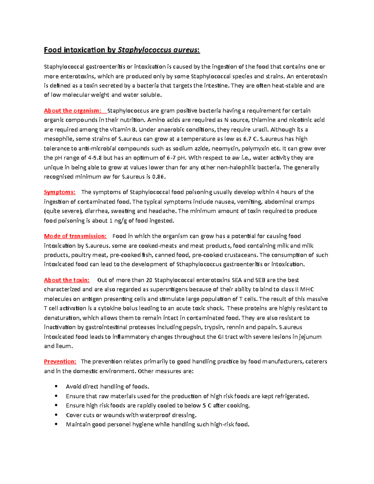 Food intoxication and food infection - Food intoxication by ...
