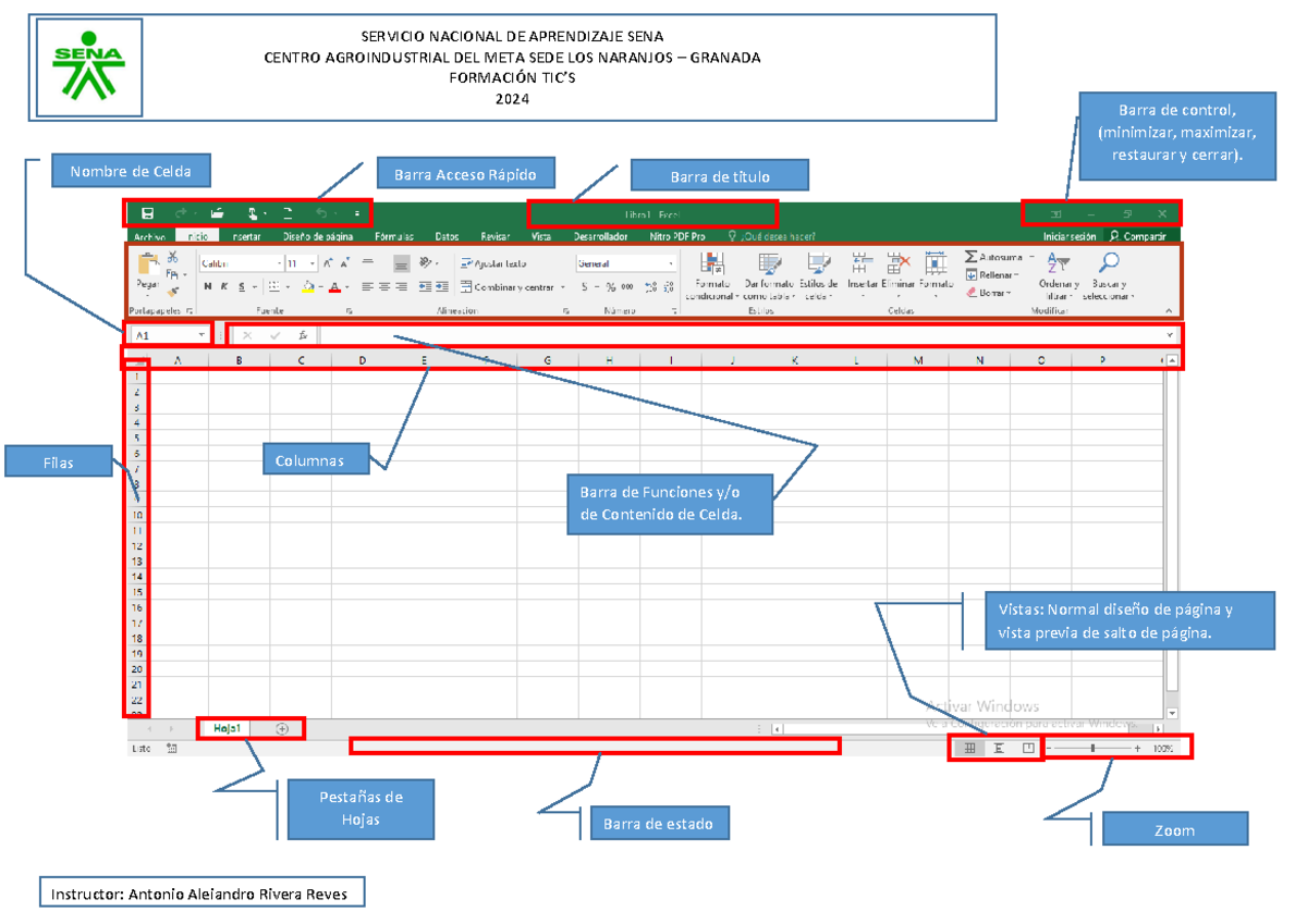 Pagina Inicio Excel 2024 Excel Basico Filas Columnas Barra Acceso