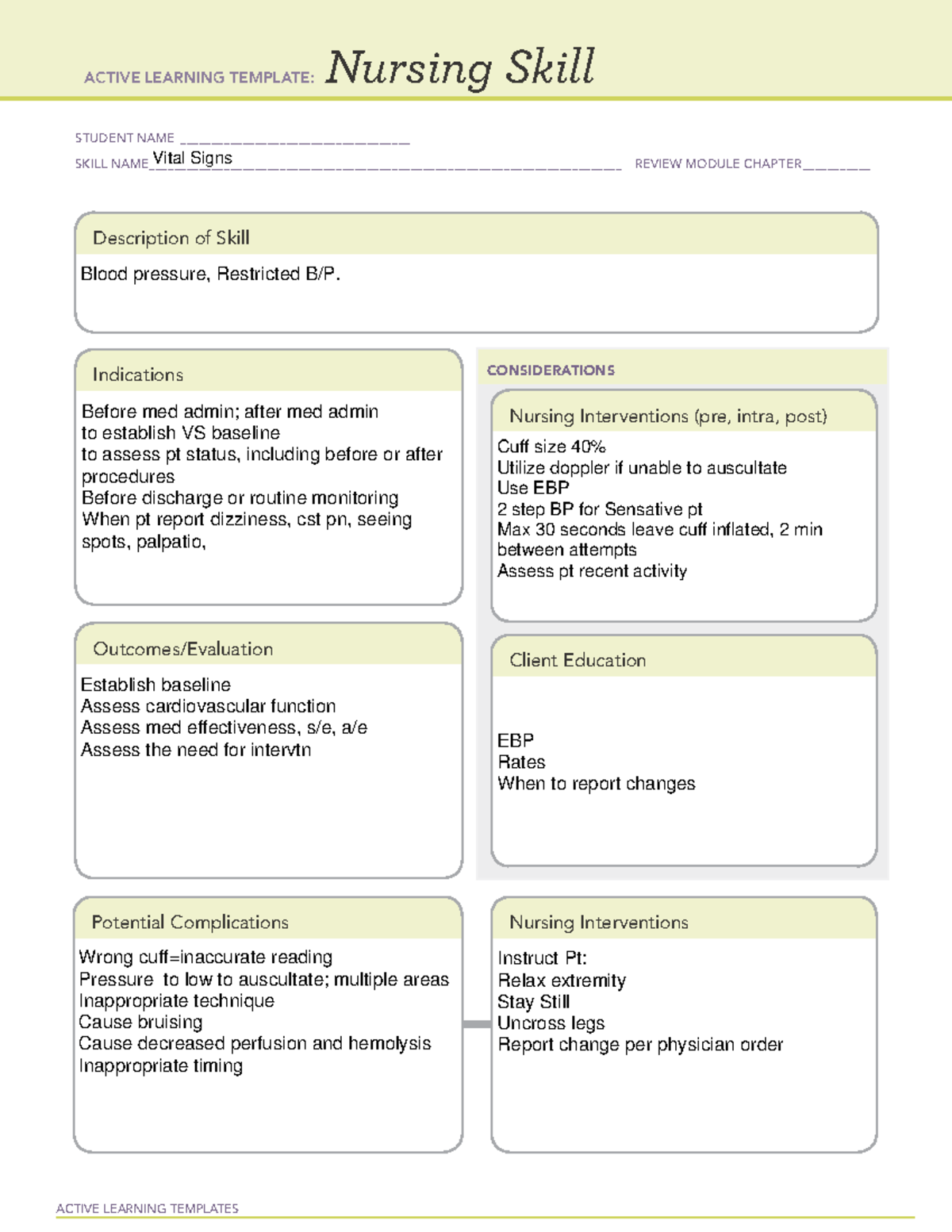 VS:BP:Restricted BP Nursing Skills Template 04-06-2021 - ACTIVE ...