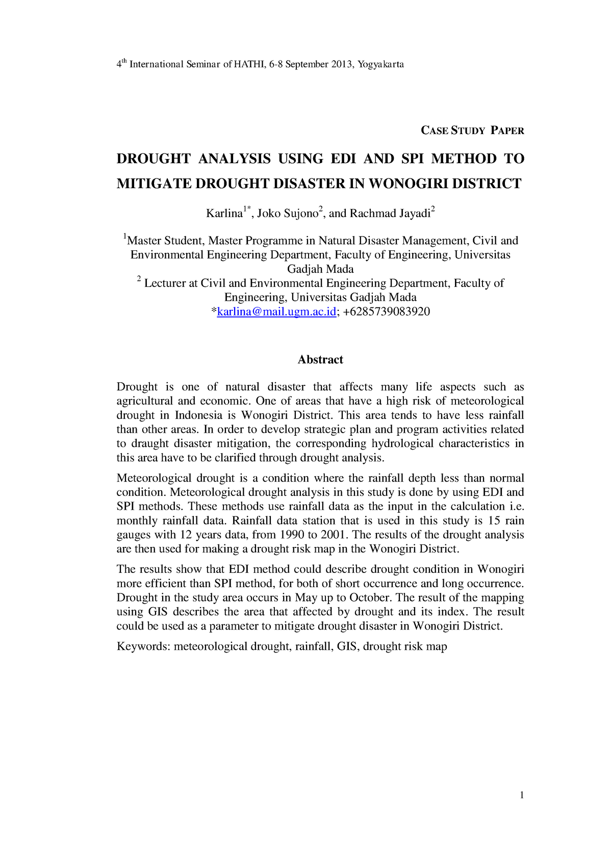 drought analysis case study