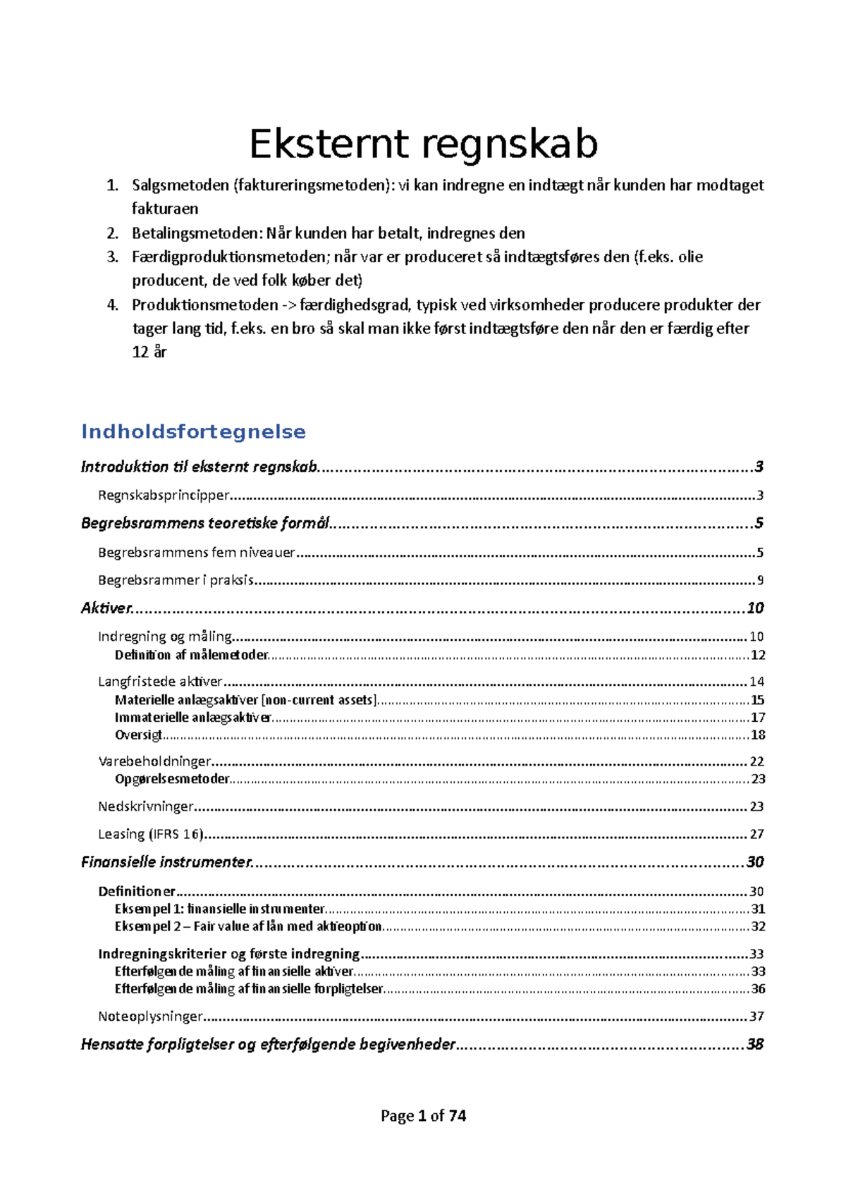 Eksternt-regnskab - Noter Til Eksternt Regnskab 4. Semester Ha Almen ...