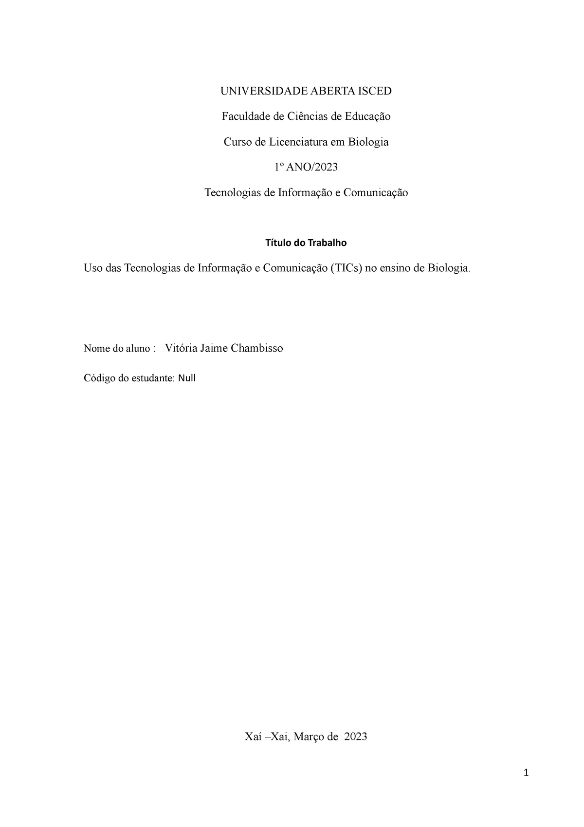 Estatistica 2023 Monografias Universidade Aberta Isced Faculdade De Ciências De Educação 8267