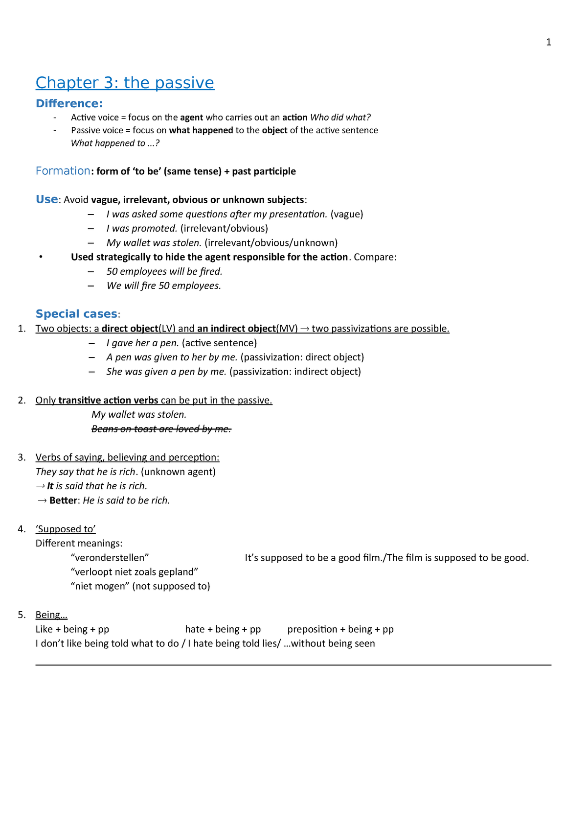 Samenvatting English Grammar Ingekorte V3t067 Vives Studocu