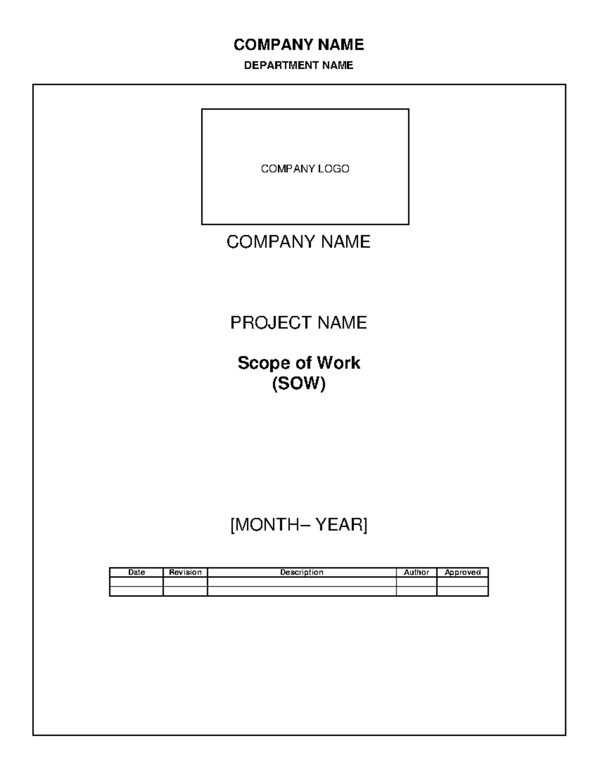 9842277CFG3 Scope of Work Template - DEPARTMENT NAME COMPANY NAME ...