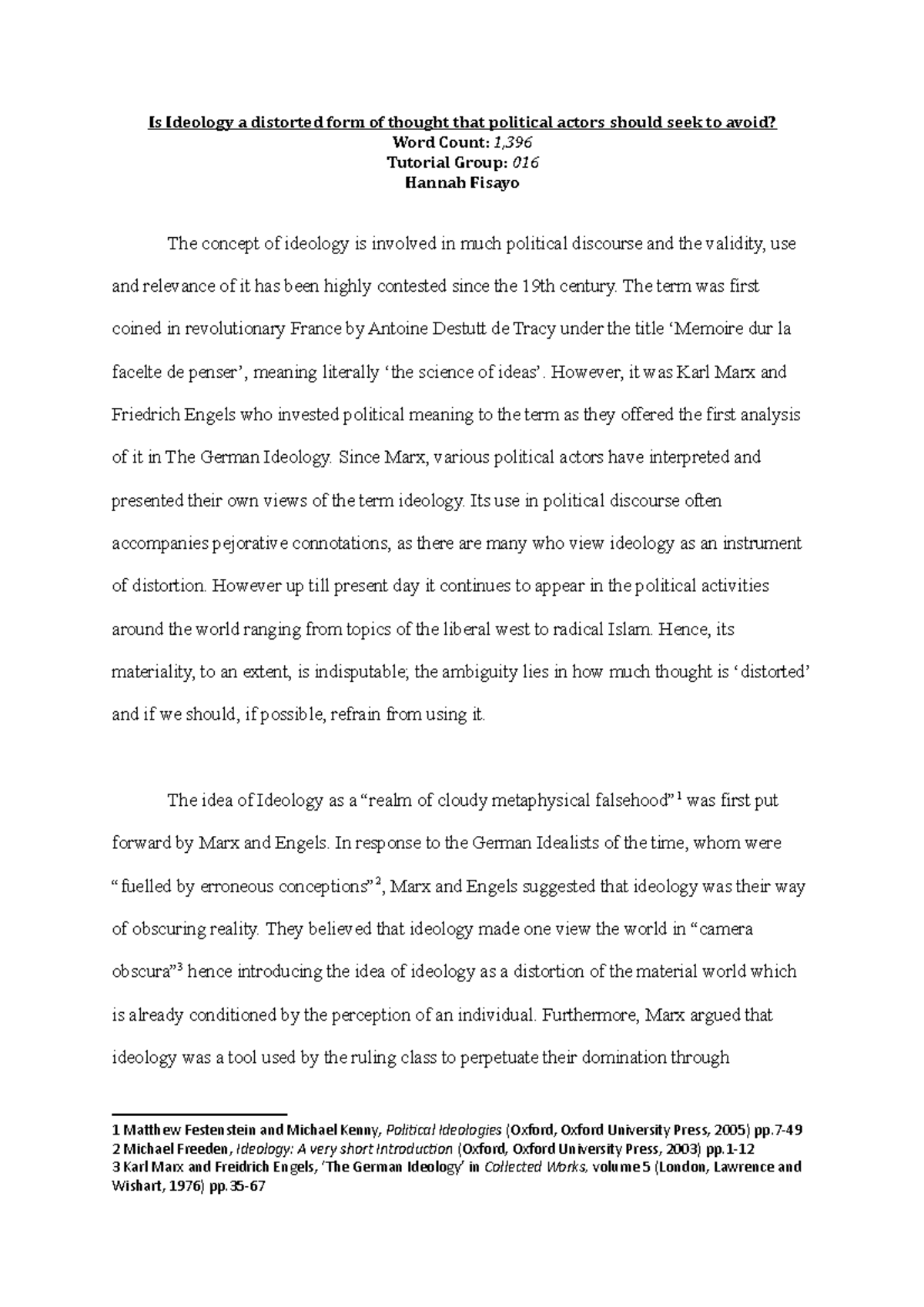 Is Ideology a distorted form of thought that political actors should ...