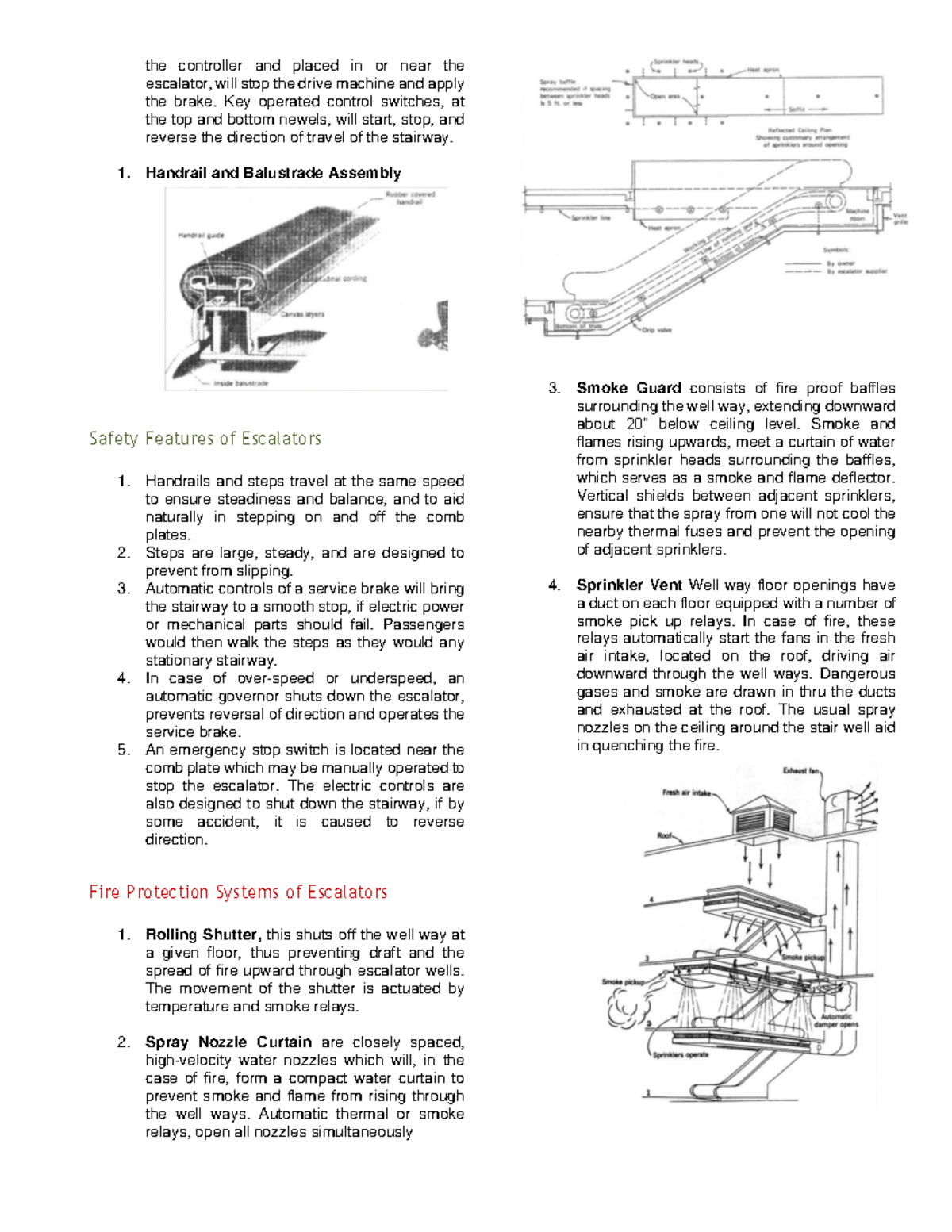 Plumbing Utilities notes about Handrail and Balustrade Assembly the