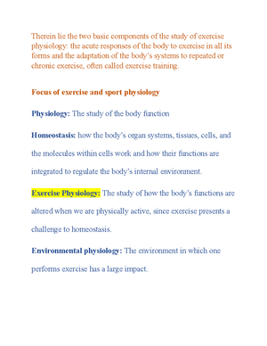 M4 Notes - Chapter 4 reading notes Hormonal Control during exercise ...