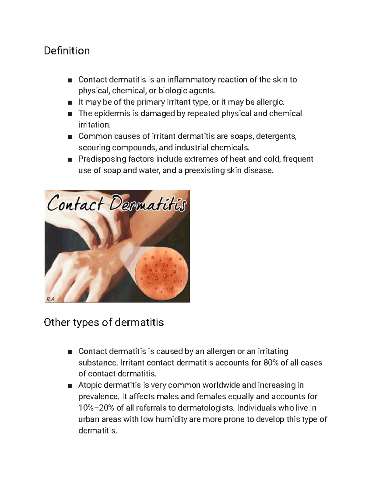 Contact dermatitis carmines Definition Contact dermatitis is an