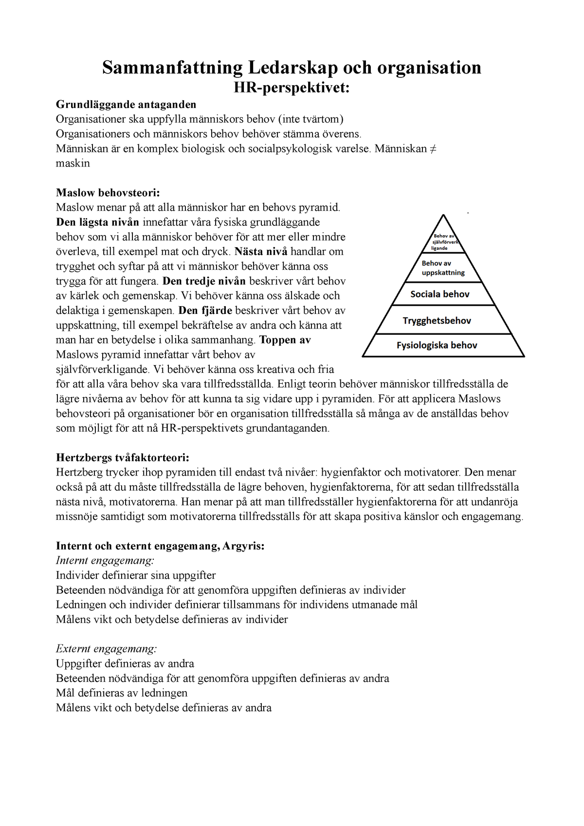 Sammanfattning Organisation Och Ledarskap Pdf - Sammanfattning ...