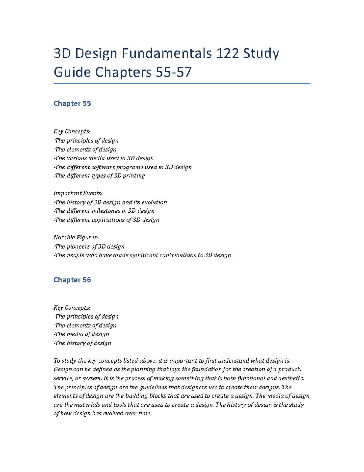 3D Design Fundamentals 122 Study Guide Chapters 55-57 - 3D Design ...