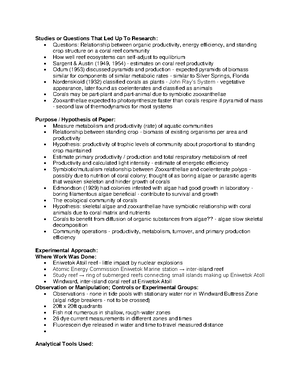 Grigg and Maragos Hot Topics Summary Notes - Studies or Questions That ...