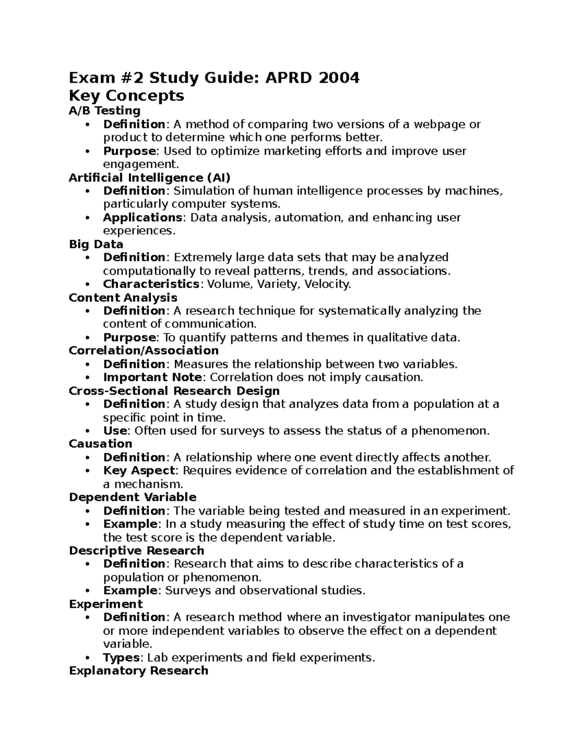 APRD Exam #2 Definitions - Exam #2 Study Guide: APRD 2004 Key Concepts ...
