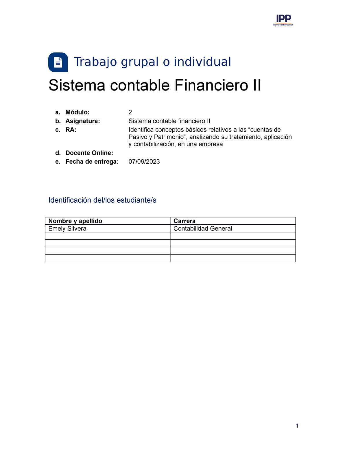 Formato TG-modulo 2 Sistemacontablefinanciero II (10) - Trabajo Grupal ...