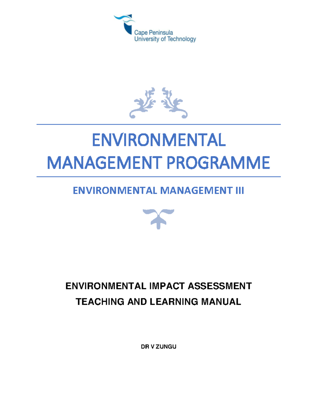 Learning Package Enviormental Management 3 2021 - ENVIRONMENTAL ...
