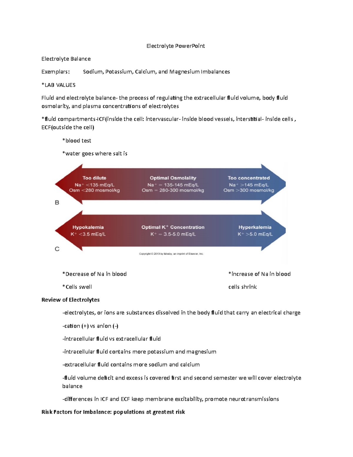 Electrolyte Ppt - Electrolyte PowerPoint Electrolyte Balance Exemplars ...