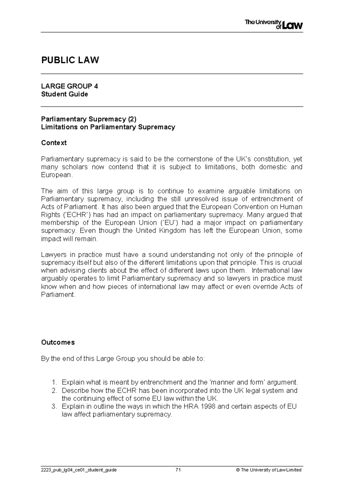Public law student guide unit 4 - PUBLIC LAW LARGE GROUP 4 Student ...