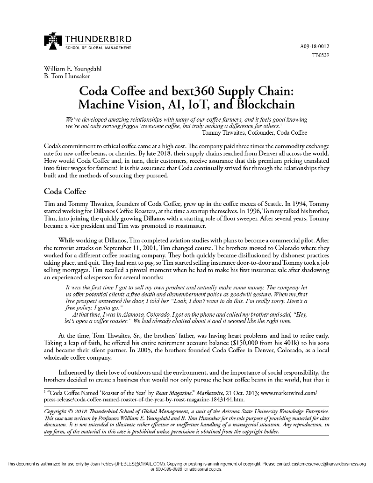 Coda Coffee and Bext360 Supply Chain - Machine Vision, AI, Io T, and ...