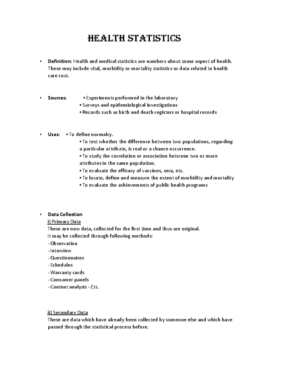 Health statistics Swastham health statistics Definition Health and