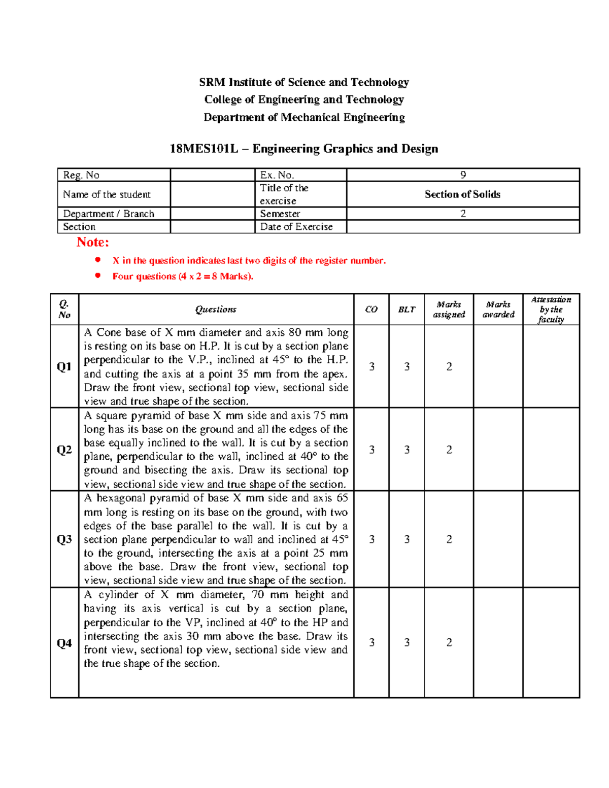 Exercise-9-Questions - SRM Institute of Science and Technology College ...