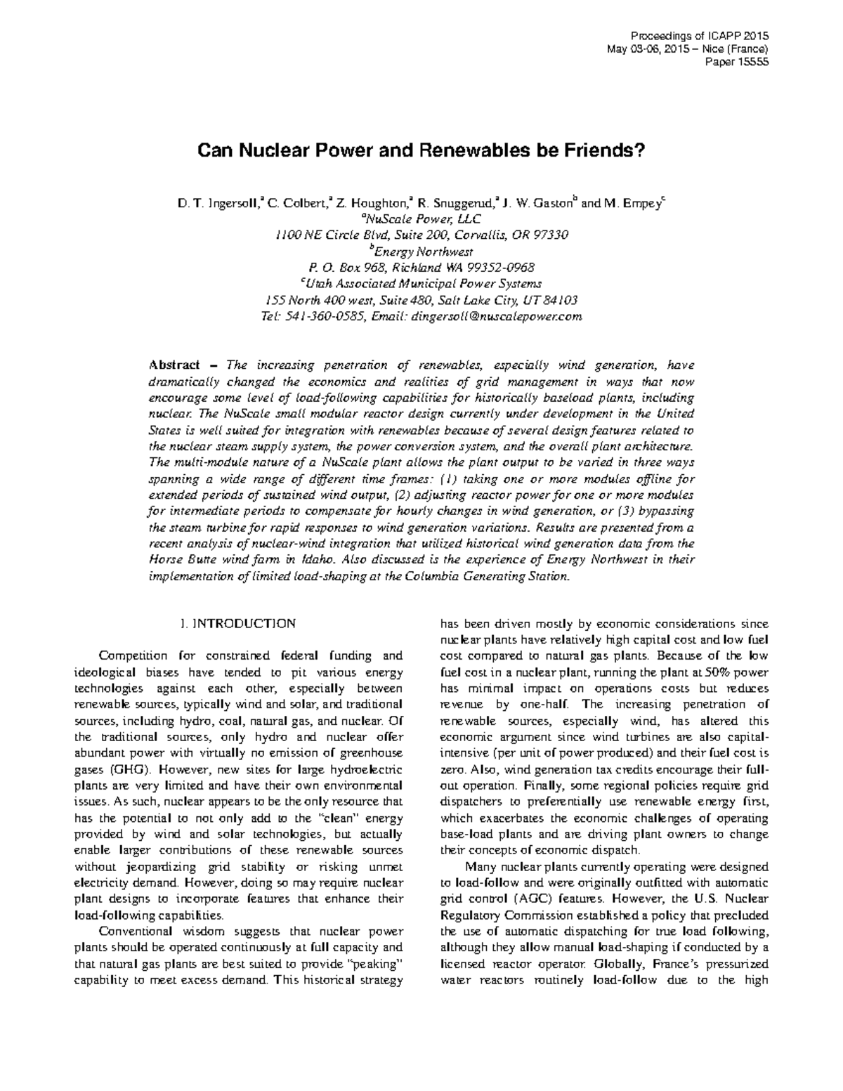 Can nuclear energy and renewables be friends - May 03-06, 2015 – Nice ...