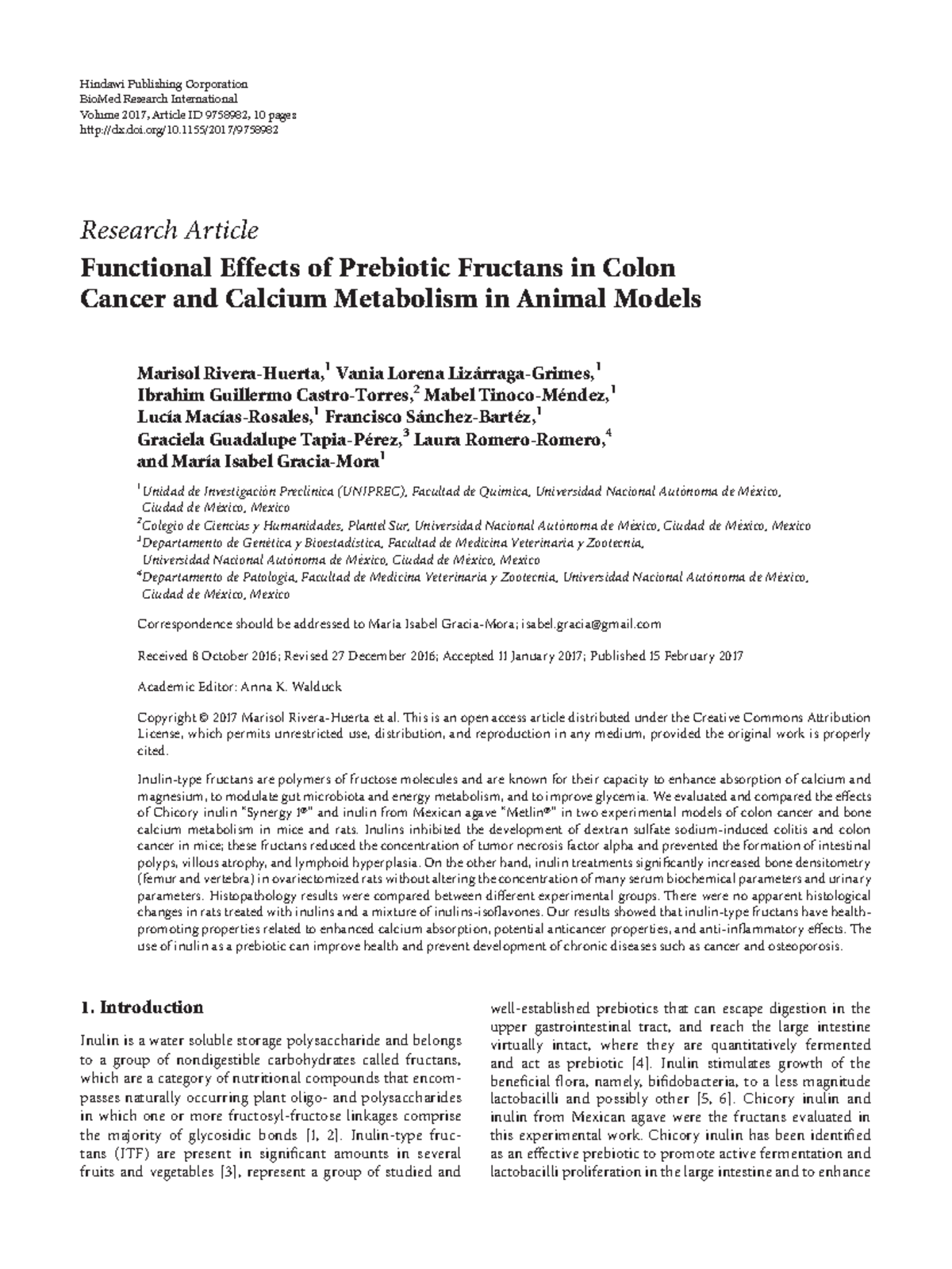 1.Functional Effects of Prebiotic Fructans in Colon - Research Article ...