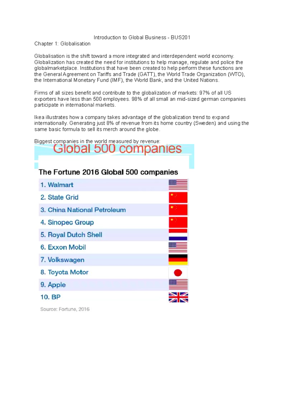Lectures and notes - Lecture note 1-12 - Introduction to Global ...