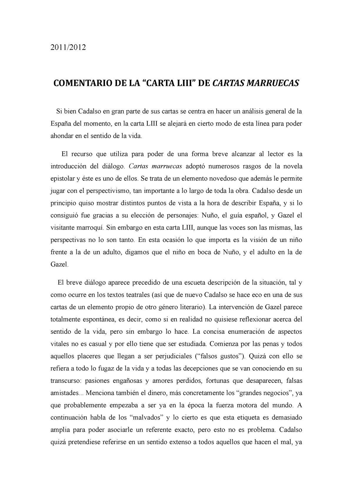 Comentario de texto - "Carta LIII