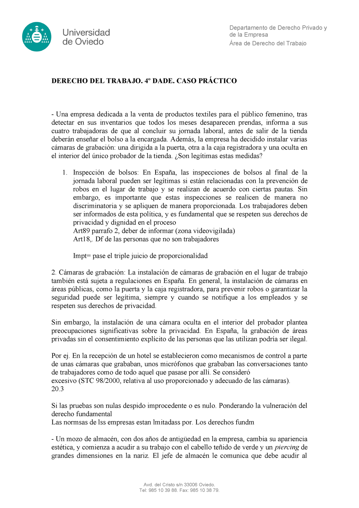 Copia De Caso Pr Ã¡ctico Derechos Fundamentales-2 - Departamento De ...