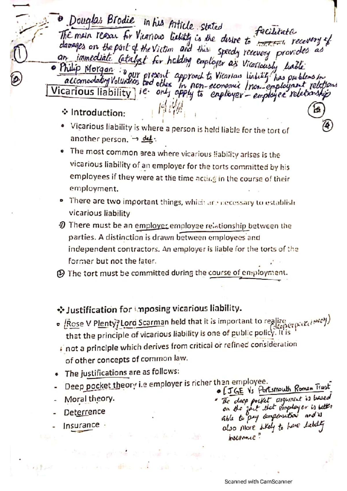 Vicarious liability Notes MMa - criminal law - Studocu