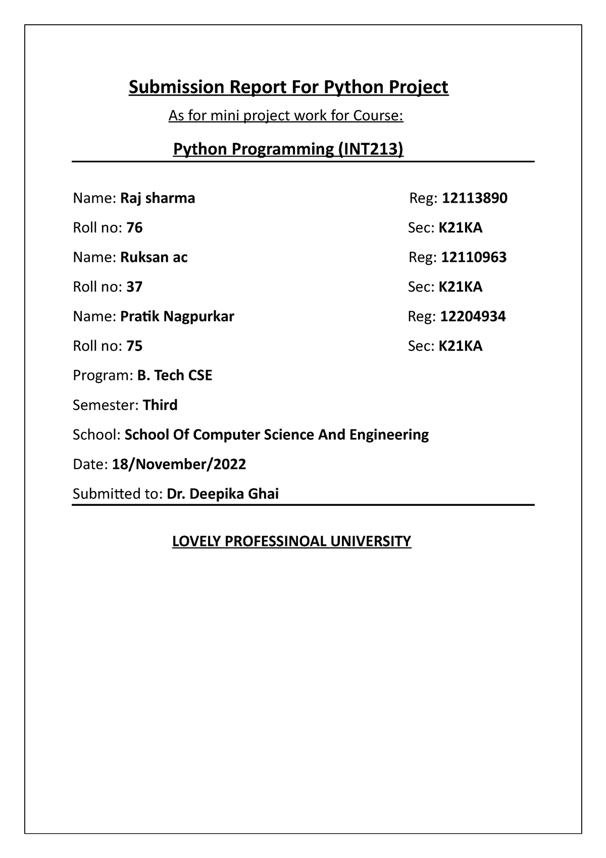 submission-report-for-python-project-22-submission-report-for