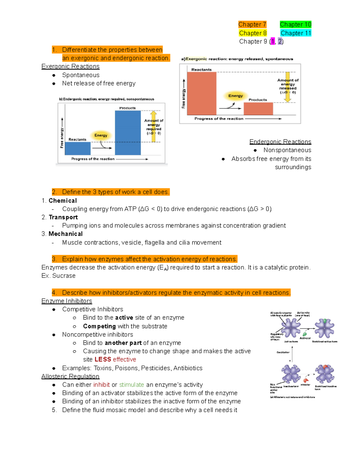 Study Guide #2 BIOL203 Spring 2022 - Chapter 7 Chapter 10 Chapter 8 ...