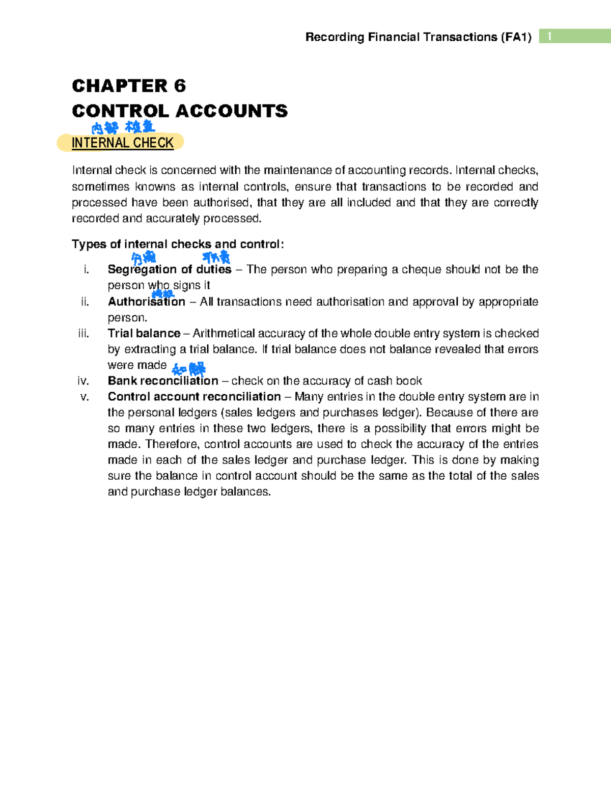 Chapter 6 Control Account 154b9f80b4bbbb16a99b3b7db0506eac CHAPTER 6