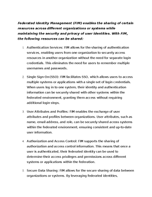 Federated Identity Management