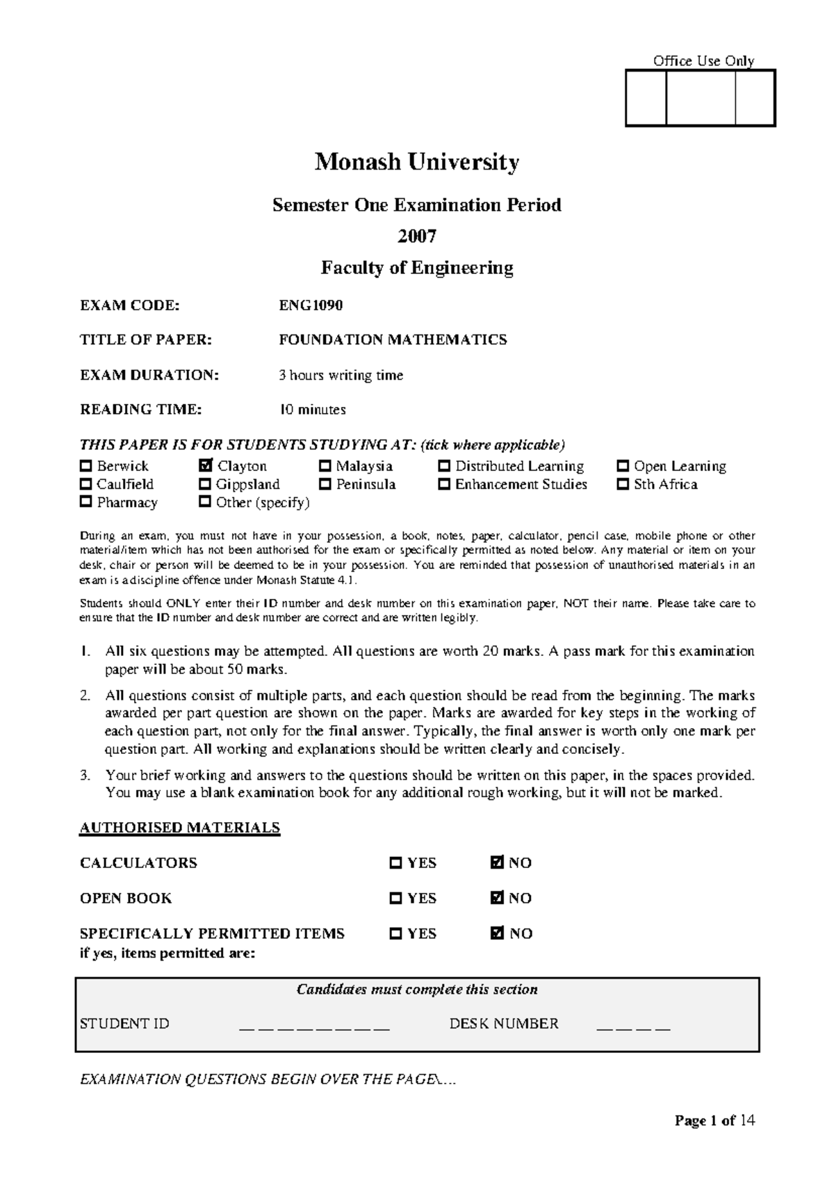 monash phd thesis examination