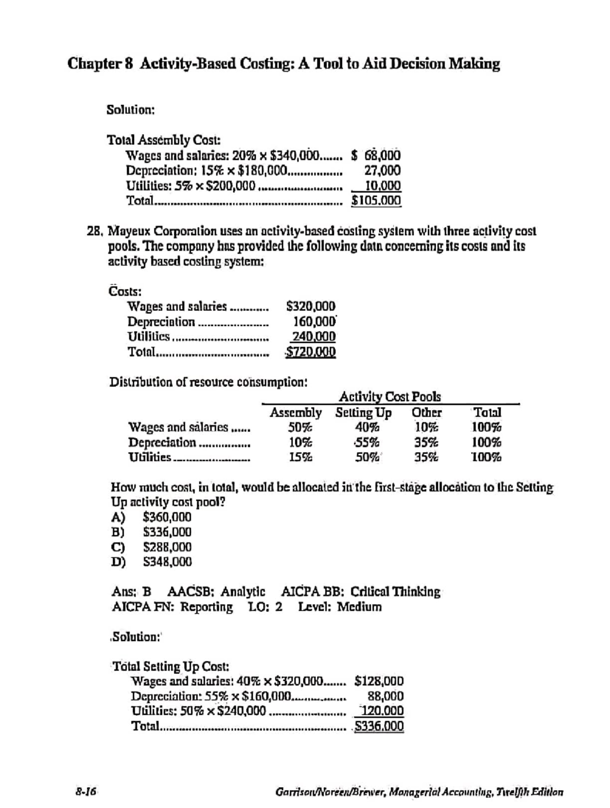 ACC773 26 - Chapter 8 Costing: A Tool to Aid Decision Making Solution ...