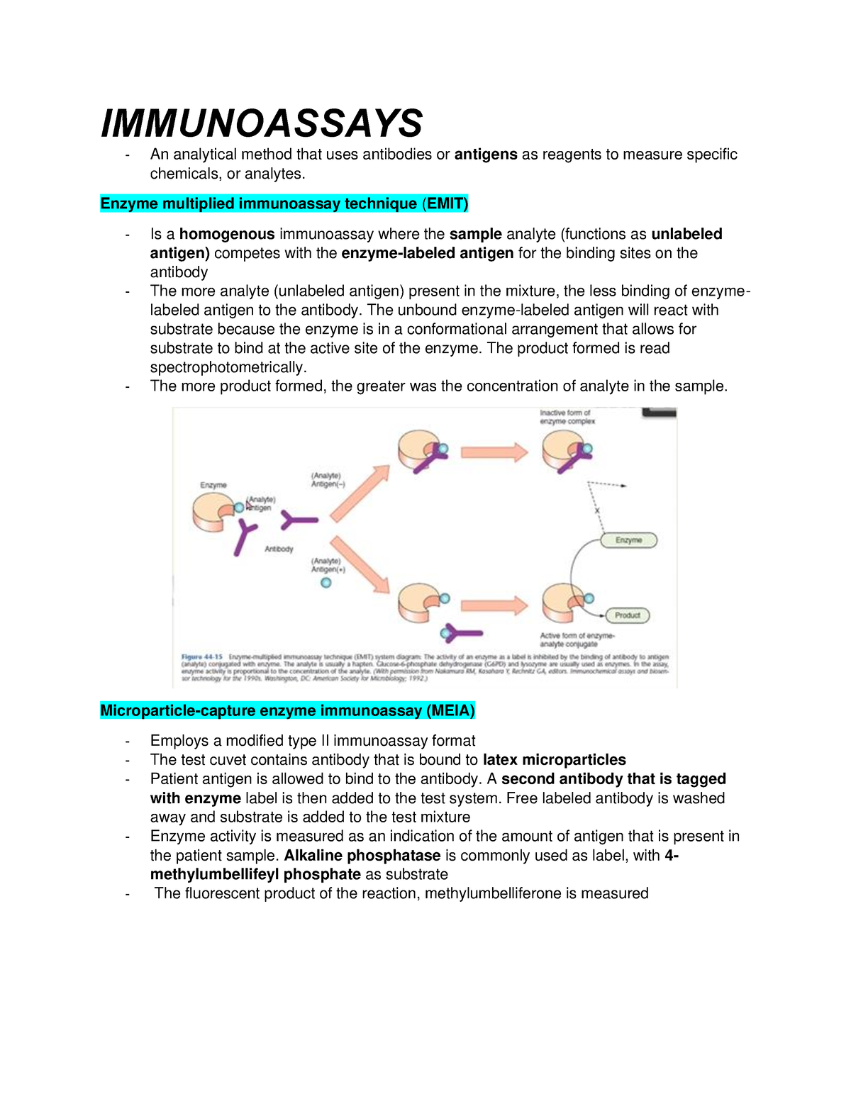 Immunoassays - Summary Of Types Of Immunoassay - IMMUNOASSAYS An ...