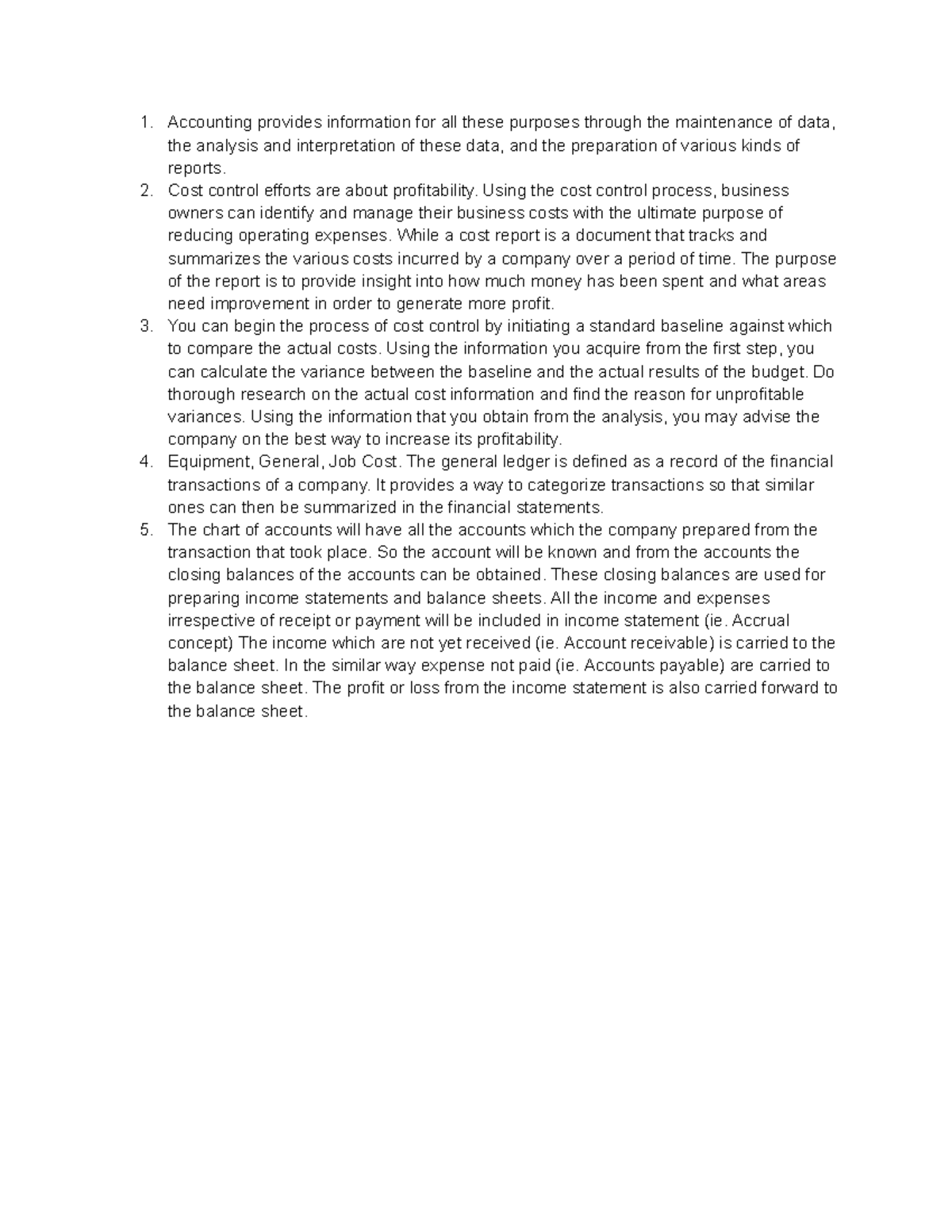 Chapter 2 Review Questions - Accounting provides information for all ...