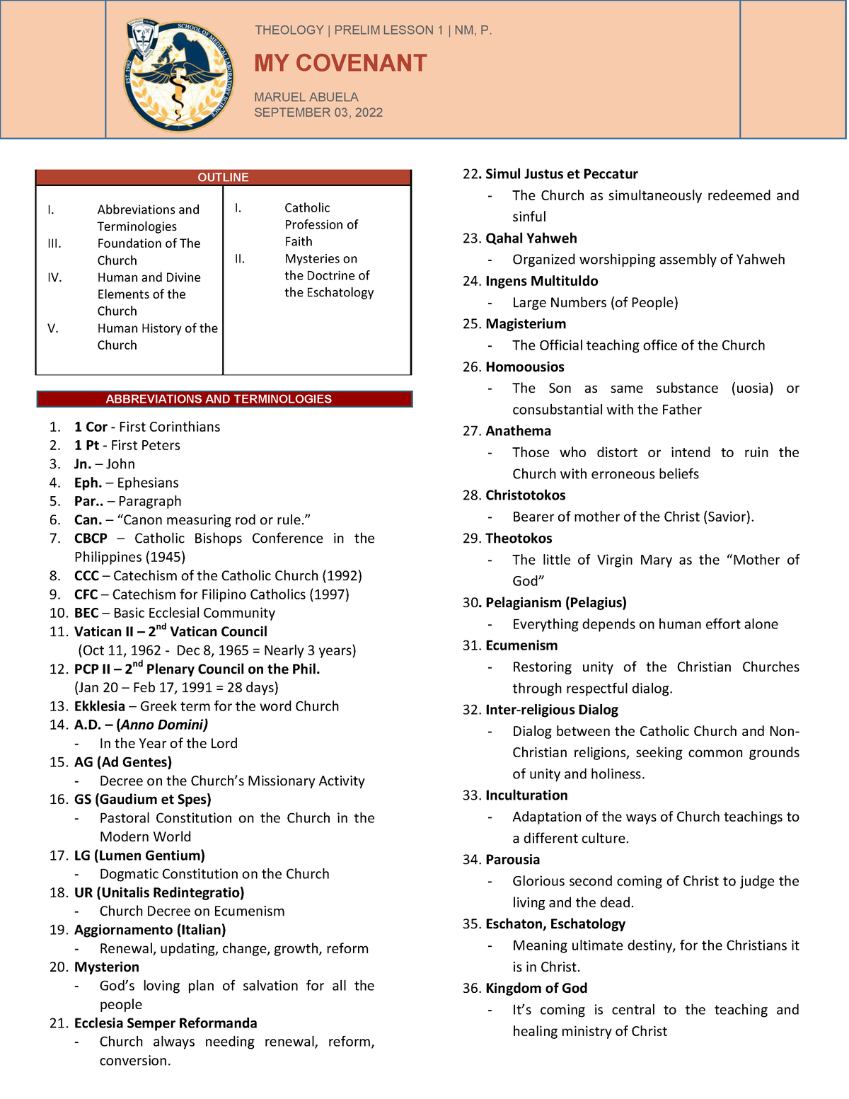 Gaudium et Spes - Lecture notes 1 - Gaudium et Spes Pastoral Constitution  on the Church in the - Studocu