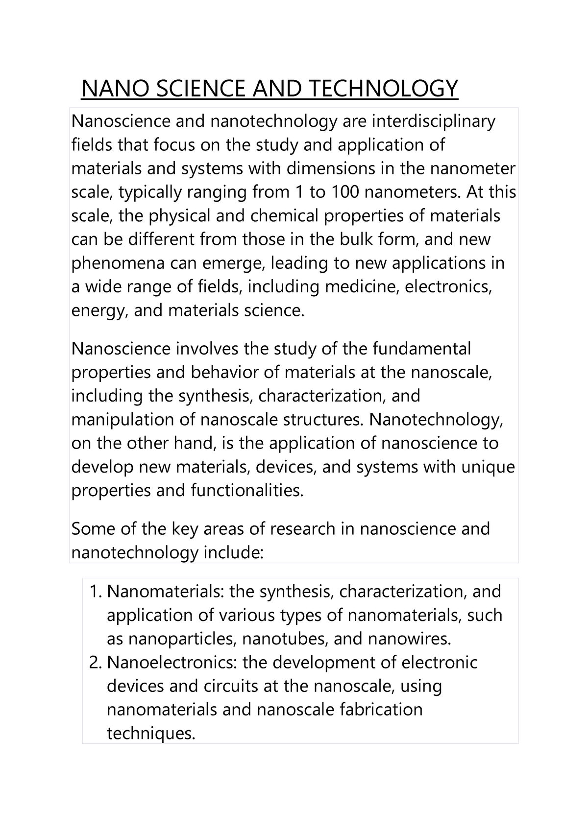 thesis topics nano technology