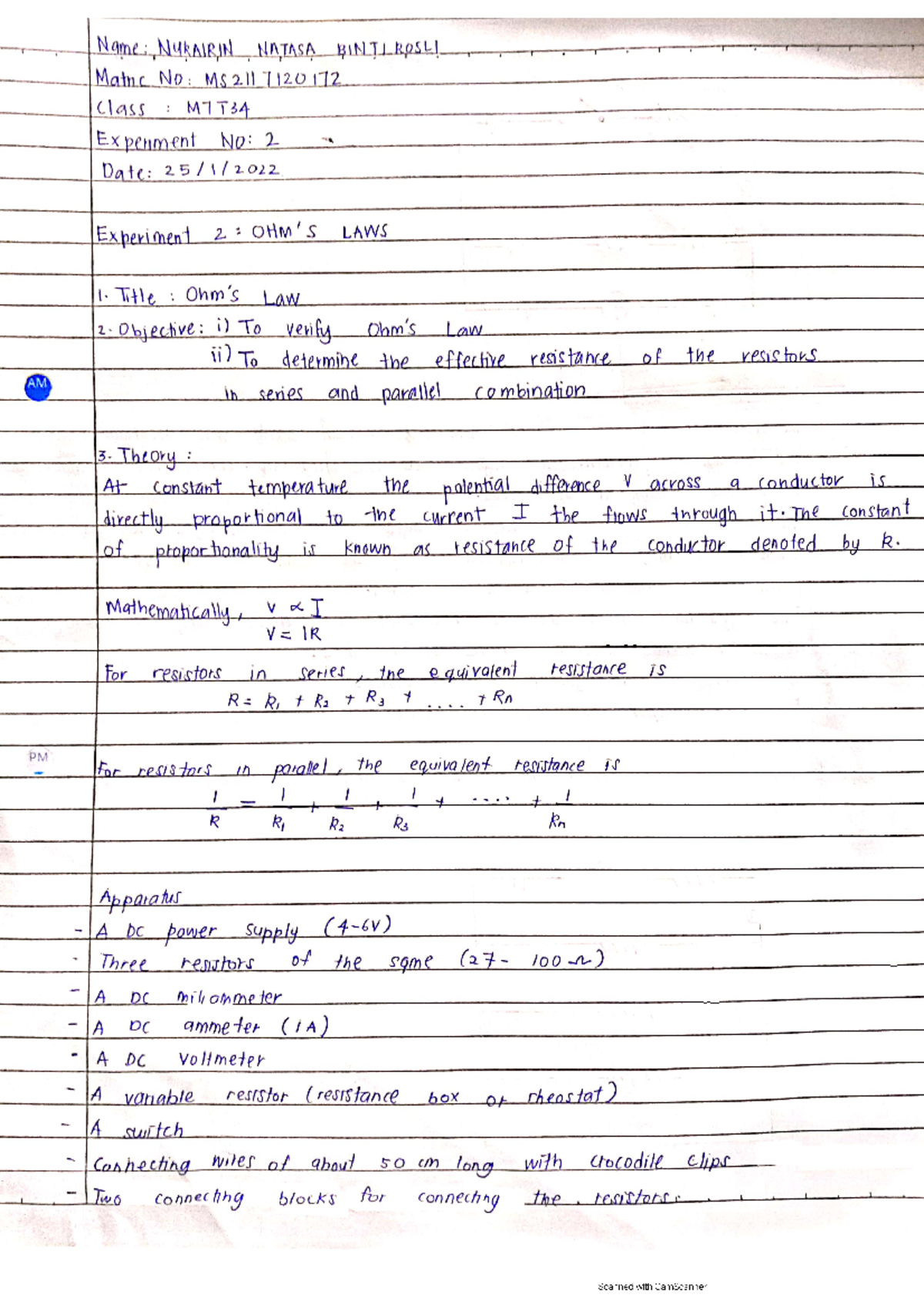 Lab rep phy 2 - lab report physic 2 - biologi - Studocu