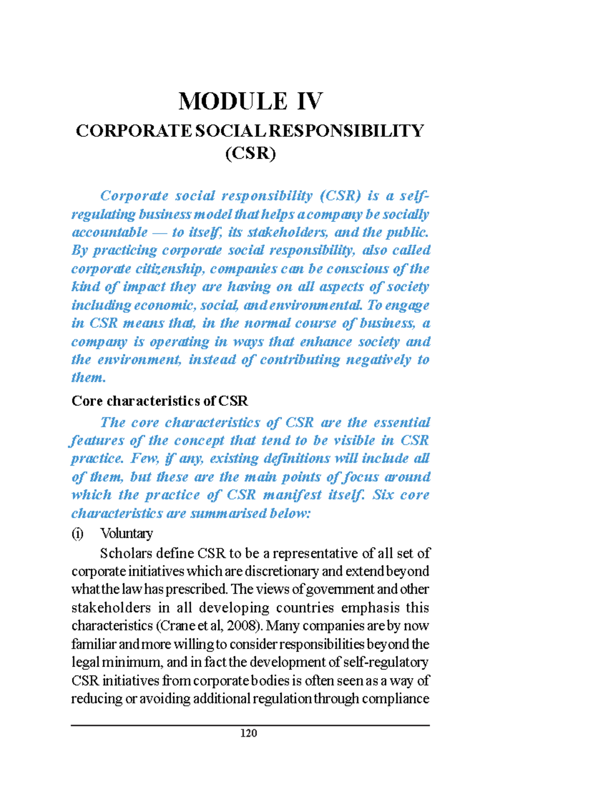 Module 4 Corporate Social Responsibility - MODULE IV CORPORATE SOCIAL ...