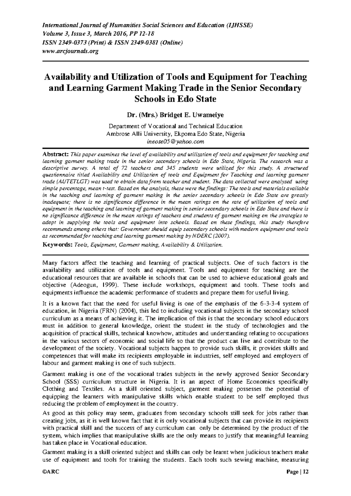 Research topic EIM - International Journal of Humanities Social ...