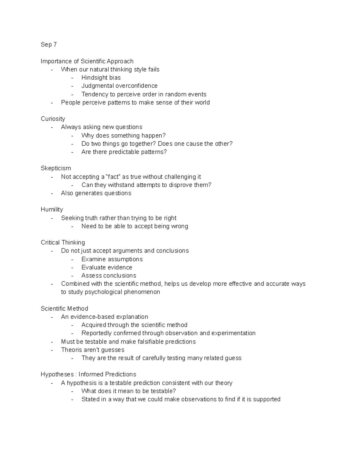 Research in Psychology - Sep 7 Importance of Scientific Approach - When ...