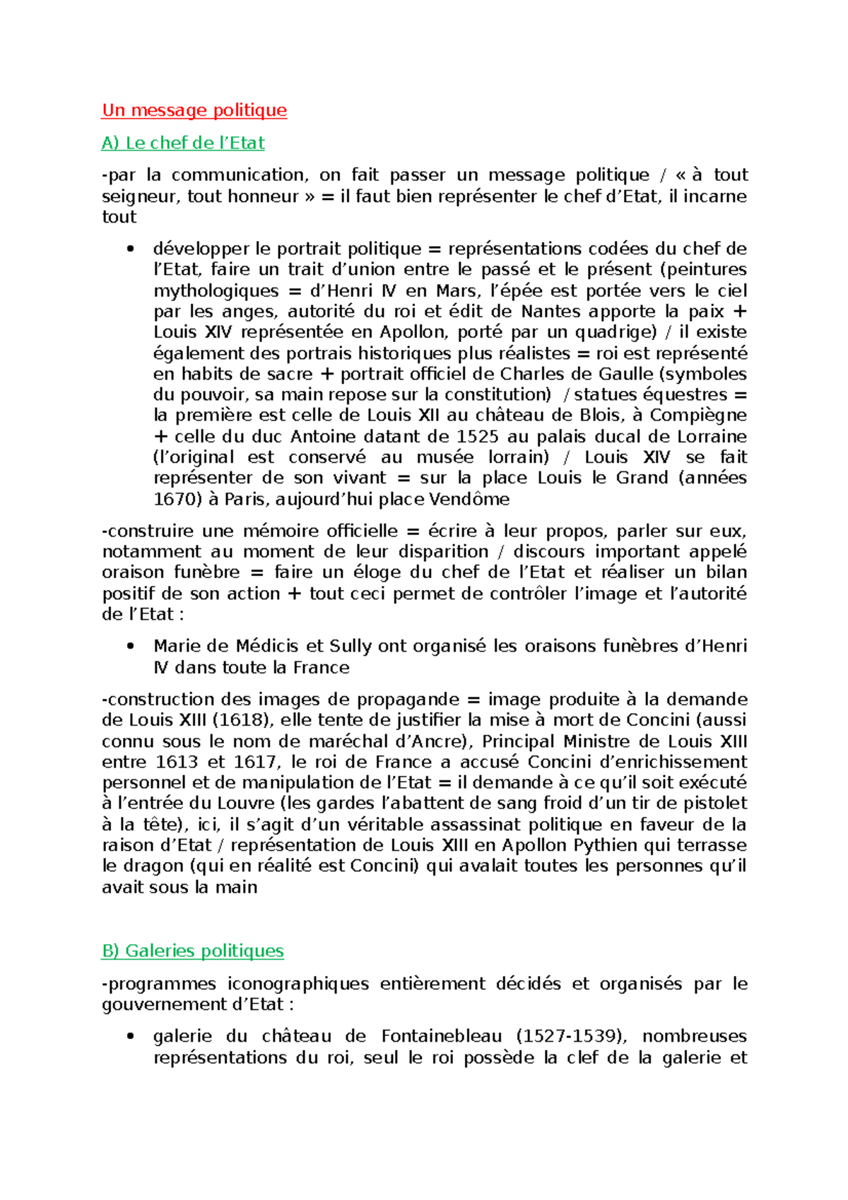 Un message politique - Notes de cours Histoire moderne notes - Un ...