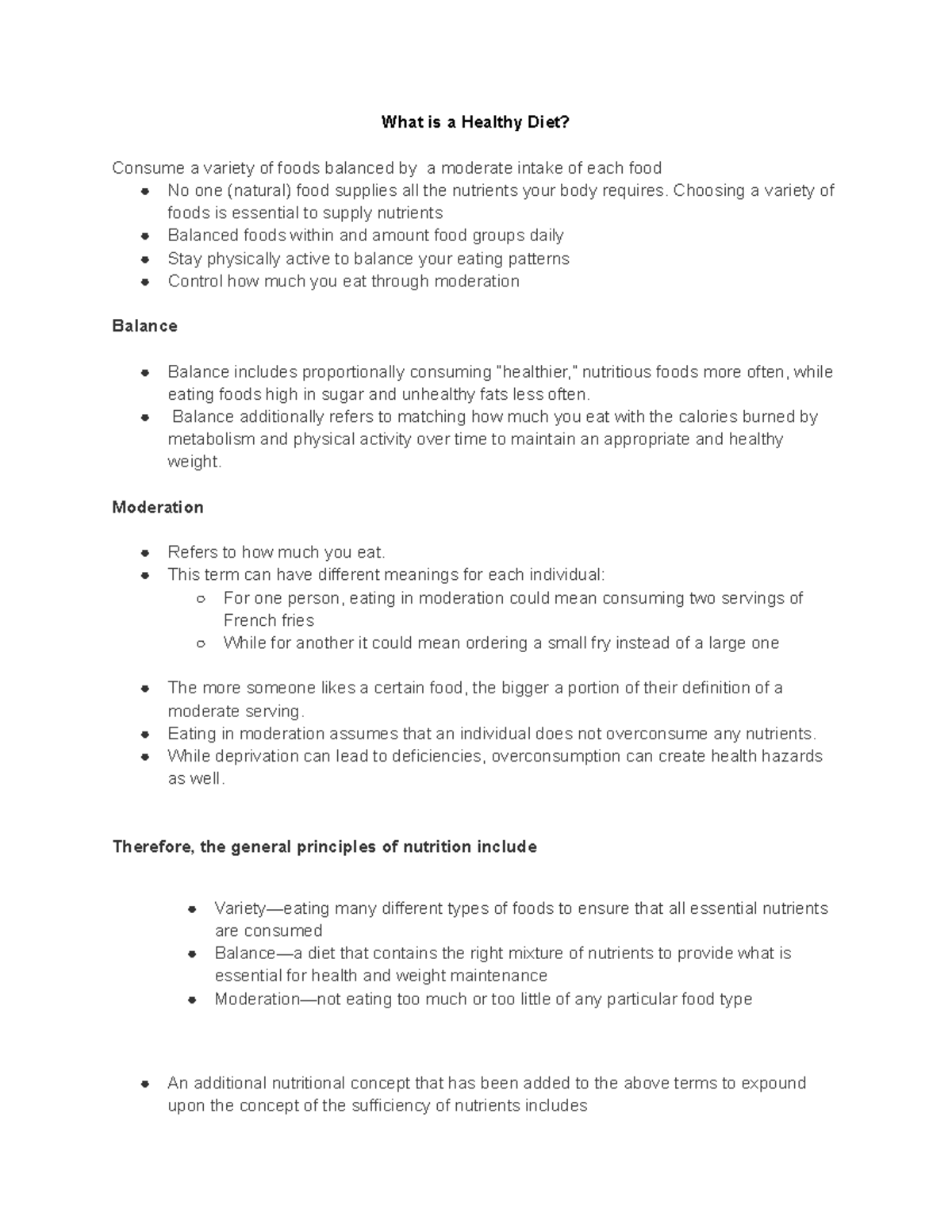 Nutrition Chapter 2 What Is A Healthy Diet Consume A Variety Of
