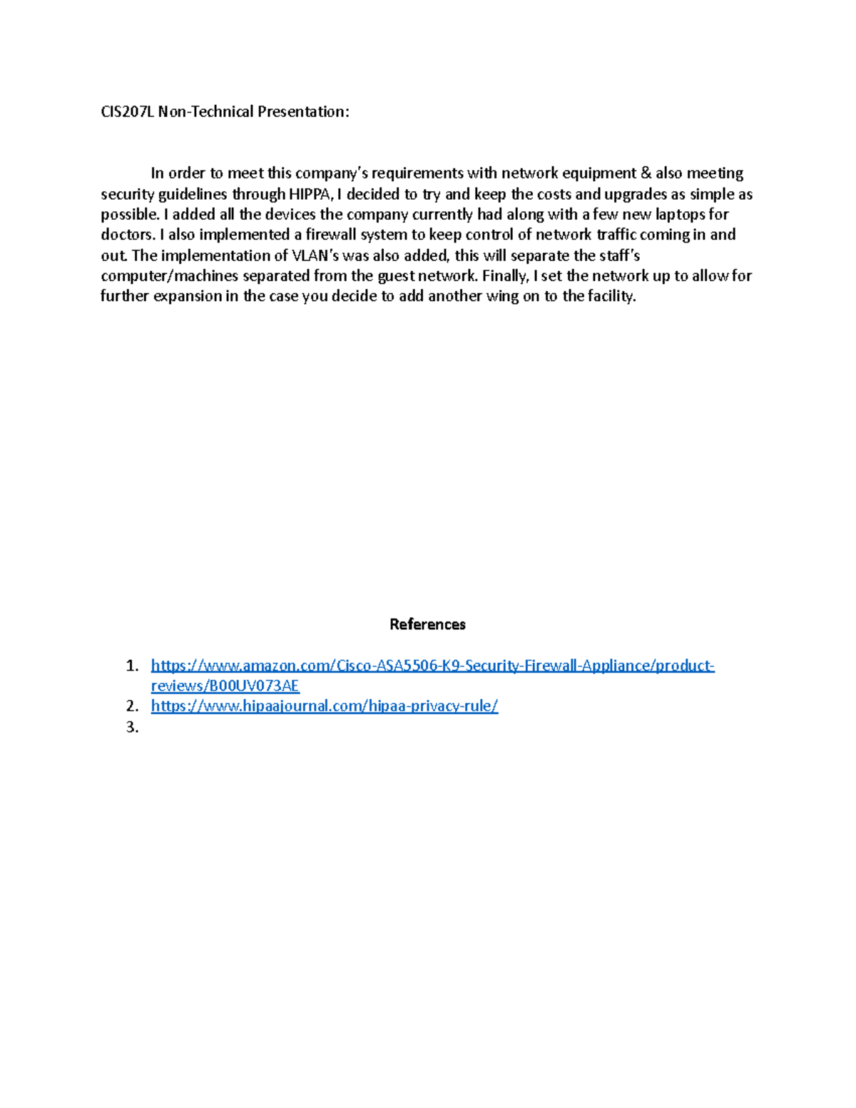 Week 4 Non Technical - assignment - CIS207L Non-Technical Presentation ...